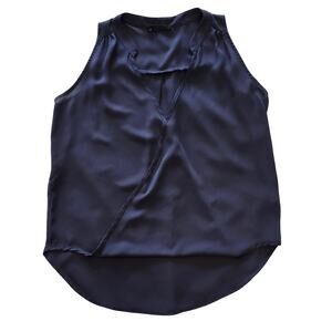 Lauren Helena Women's Blue Sleeveless Top Front Wrap, Size M